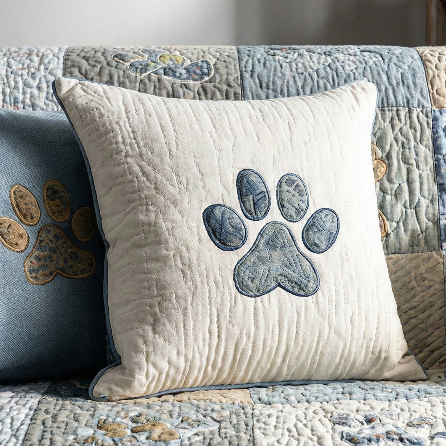 Sweet Paw Prints V2 Quilted Pillow Case NCU0NT11199