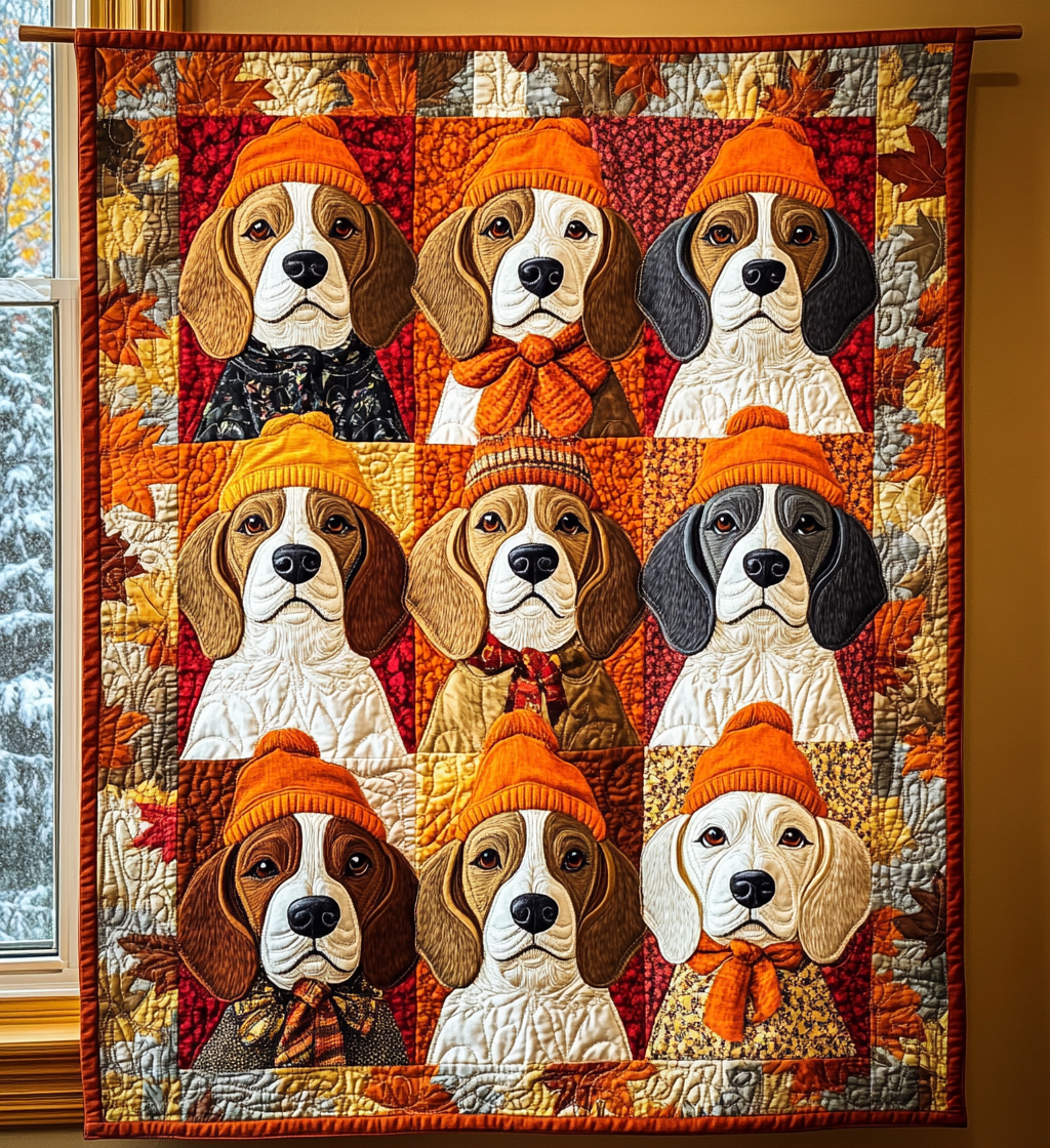 Sweet Beagle Quilted Blanket NCU0VL489