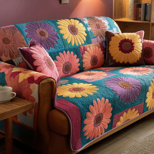 Sweet Daisy Quilted Sofa Cover NCU0TD2392