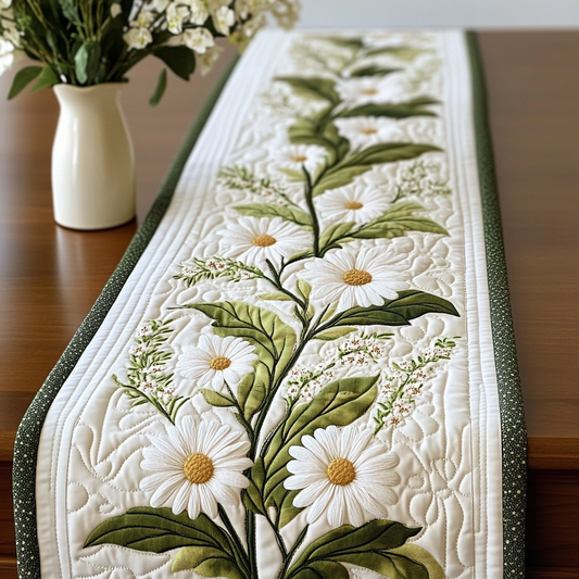 Sweet Daisy Quilted Table Runner NCU0VL2015