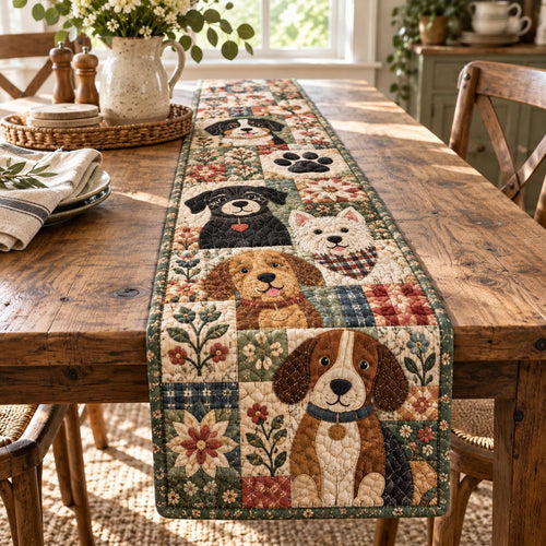 Sweet Dog Garden Quilted Table Runner NCU0DV10460