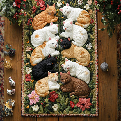 Sweet Dreams of Whiskers Quilted Table Runner NCU0PT2731