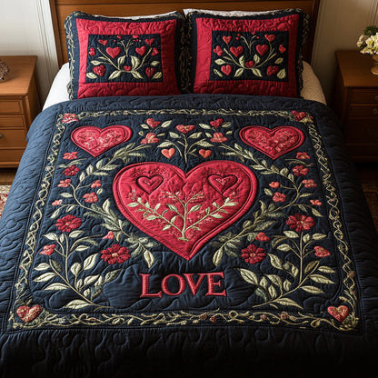 Sweet Ember 3-Piece Quilted Bedding Set NCU0TD2053