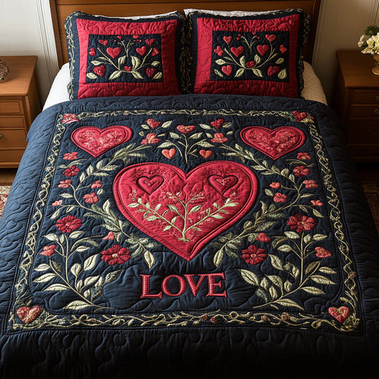 Sweet Ember 3-Piece Quilted Bedding Set NCU0TD2053