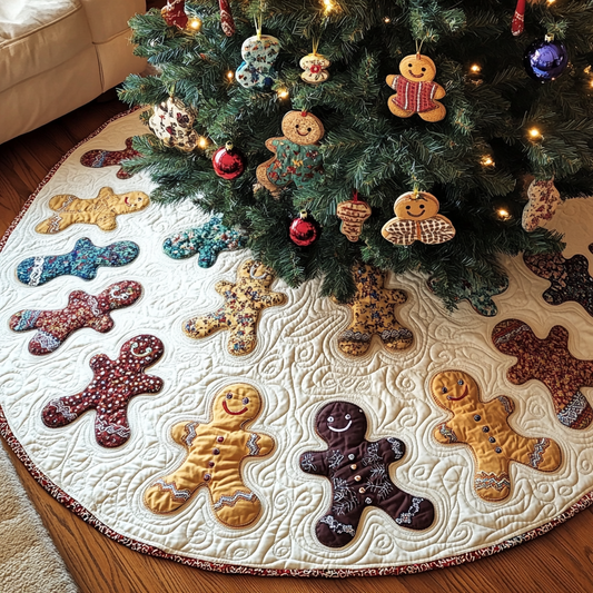 Sweet Ginger Wonderland Christmas Quilted Tree Skirt NCU0VH119