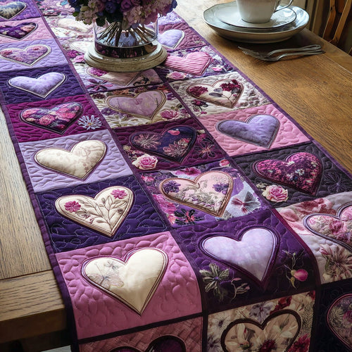 Sweet Hearts Quilted Table Runner NCU0TD2154