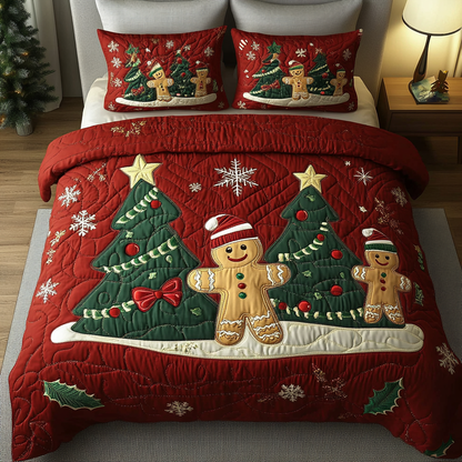 Sweet Holiday Magic 3-Piece Quilted Bedding Set NCU0DK2178