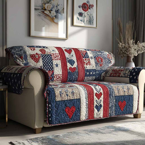 Sweet Liberty Quilted Sofa Cover NCU0XD2292