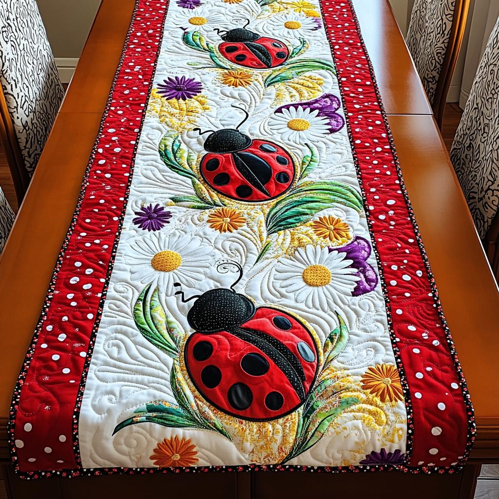 Sweet Little Bugs Quilted Table Runner NCU0DK5948