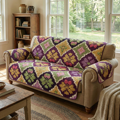 Sweet Meadow Whisper Quilted Sofa Cover NCU0PT11437
