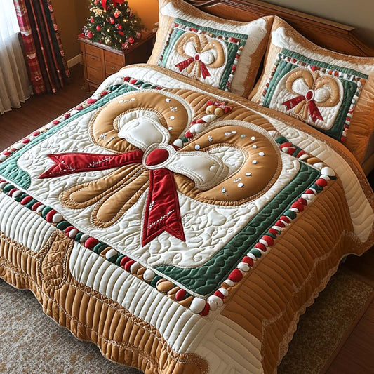 Sweet Noel Bow 3-Piece Quilted Bedding Set NCU0XD433