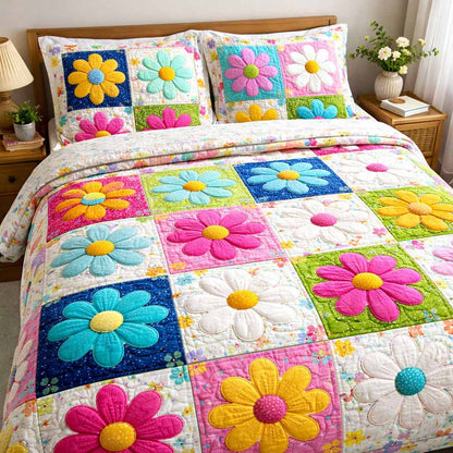Sweet Patch 3-Piece Quilted Bedding Set NCU0XD2517
