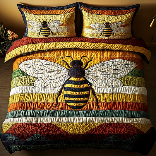 Sweet Pollen 3-Piece Quilted Bedding Set NCU0DK5604