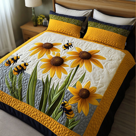 Sweet Pollination 3-Piece Quilted Bedding Set NCU0PT6485
