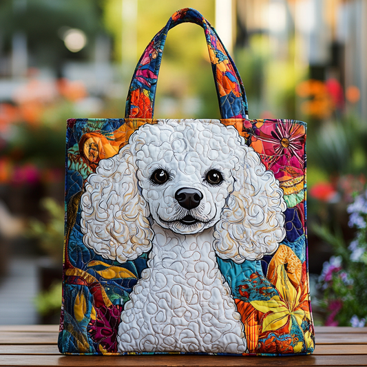Sweet Poodle Quilted Tote Bag NCU0DK10116
