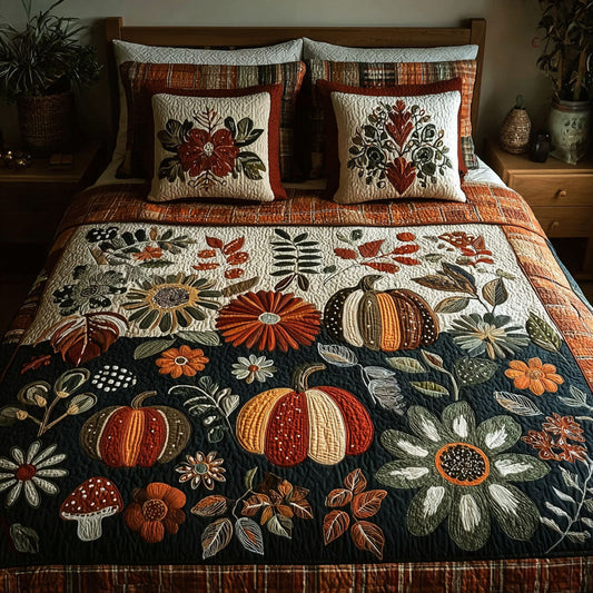 Sweet Pumpkin Breeze 3-Piece Quilted Bedding Set NCU0PT7839