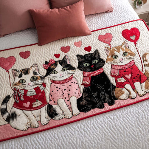 Sweet Purr Love Quilted Bed Runner NCU0NT11647