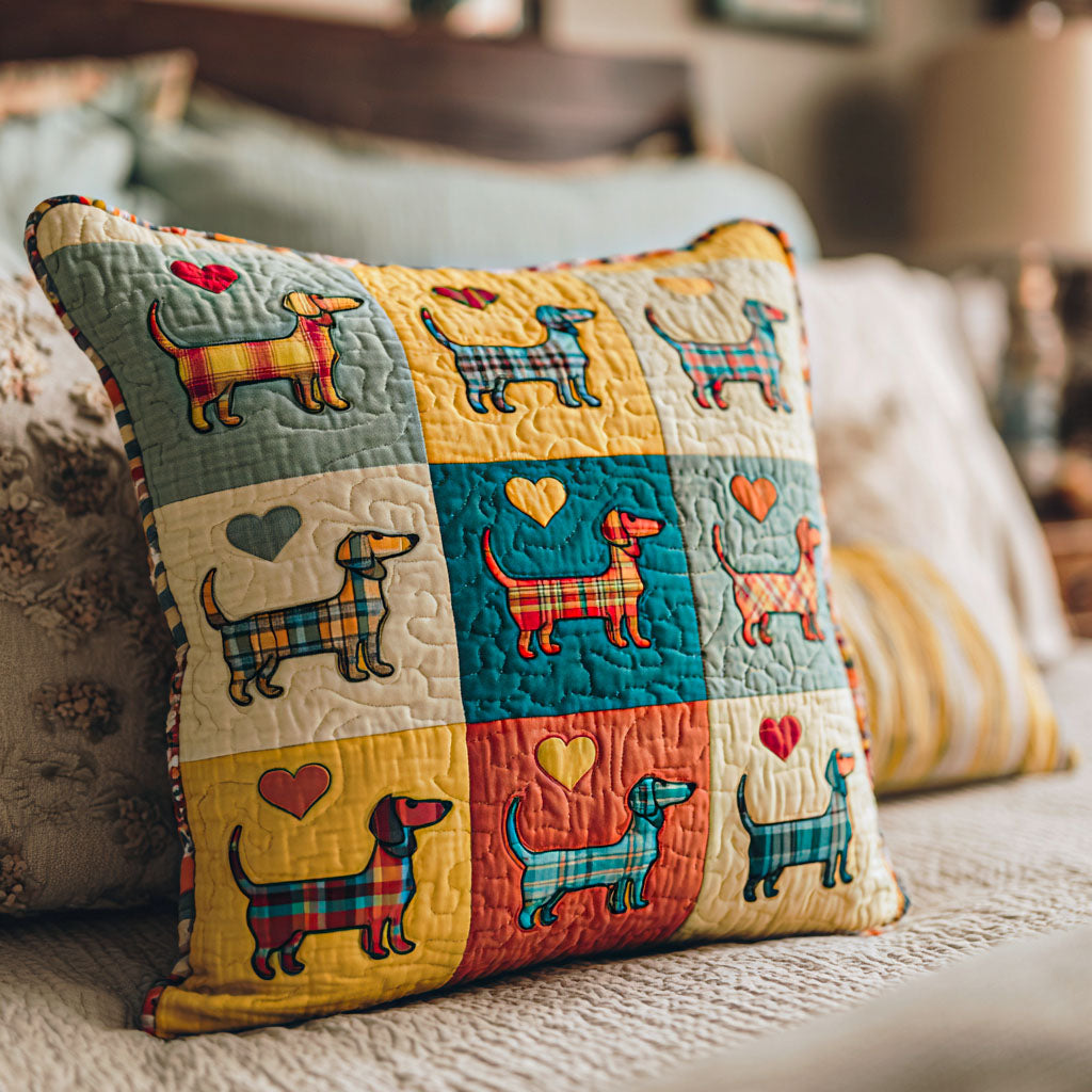Sweet Sausage Dog Quilted Pillow Case NCU0TD2130