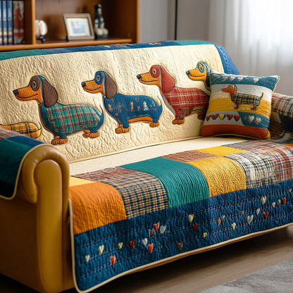 Sweet Sausage Dog Quilted Sofa Cover NCU0TD2130