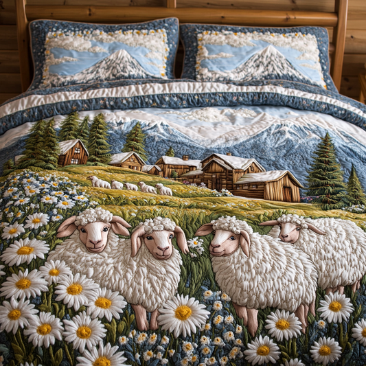 Sweet Sheep 3-Piece Quilted Bedding Set NCU0DK8930