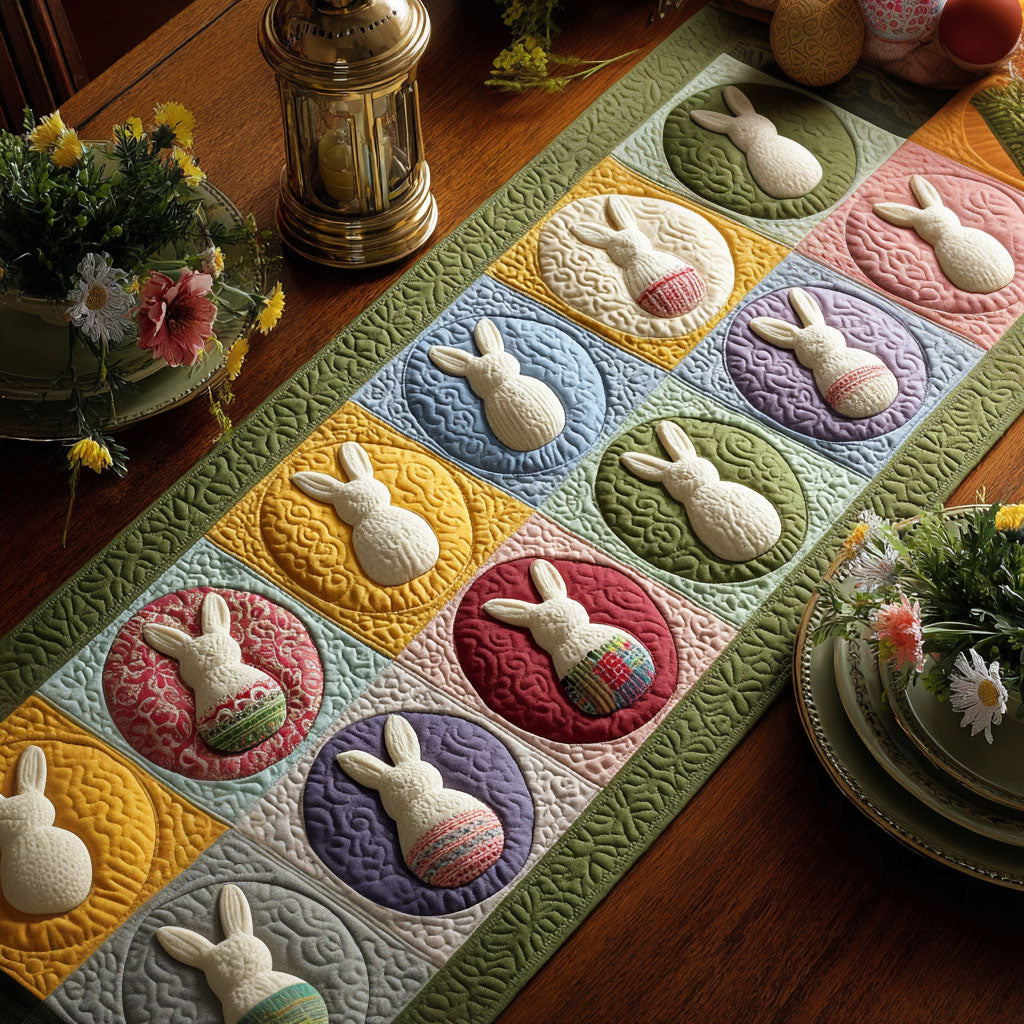 Sweet Spring Hoppers Quilted Table Runner NCU0PT11393