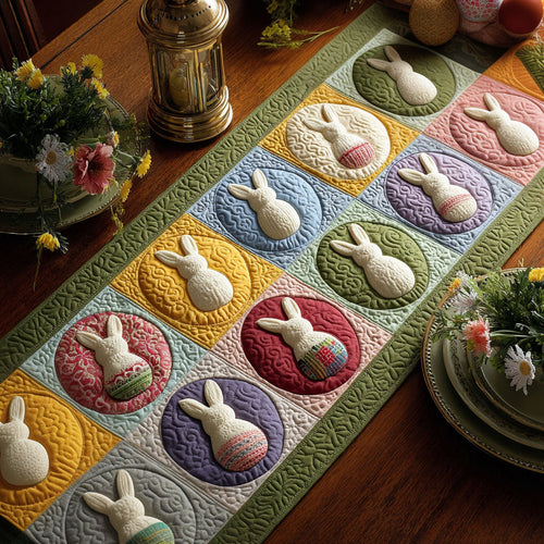 Sweet Spring Hoppers Quilted Table Runner NCU0PT11393