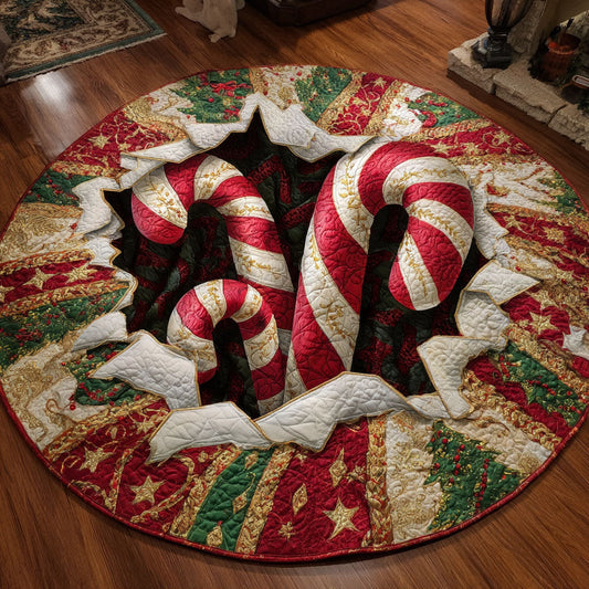 Sweet Stripes Quilted Round Mat NCU0TV601