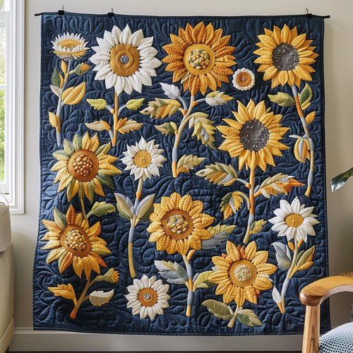 Sweet Sunflowers Quilted Blanket NCU0VL199