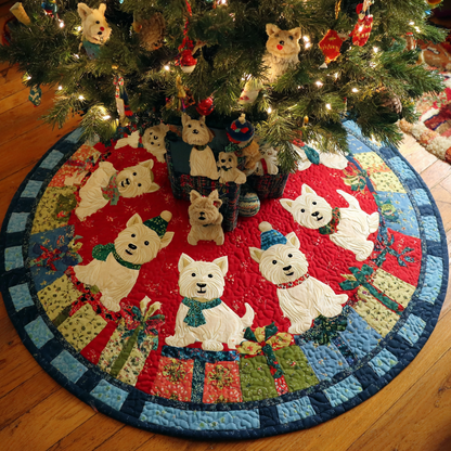 Sweet West Highland Terrier Christmas Quilted Tree Skirt NCU0DK10825