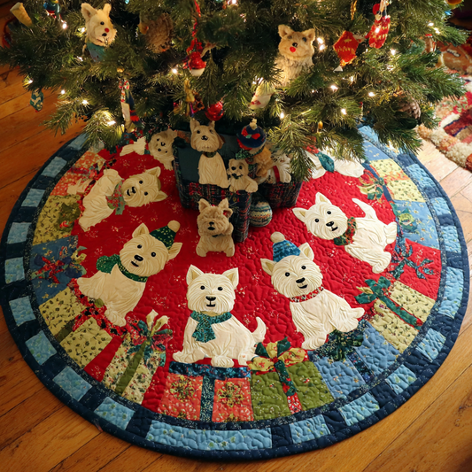 Sweet West Highland Terrier Christmas Quilted Tree Skirt NCU0DK10825