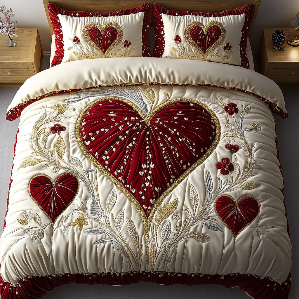 Sweetheart Comfort 3-Piece Quilted Bedding Set NCU0VH2347