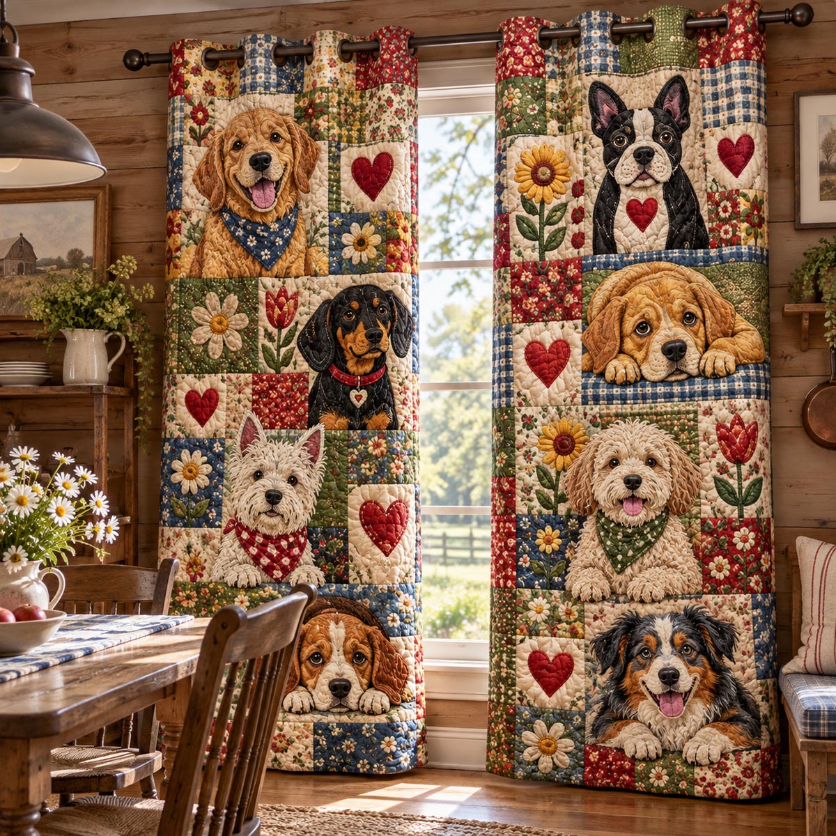 Sweetheart Dog Crew Quilted Curtains NCU0DV10369