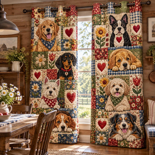 Sweetheart Dog Crew Quilted Curtains NCU0DV10369