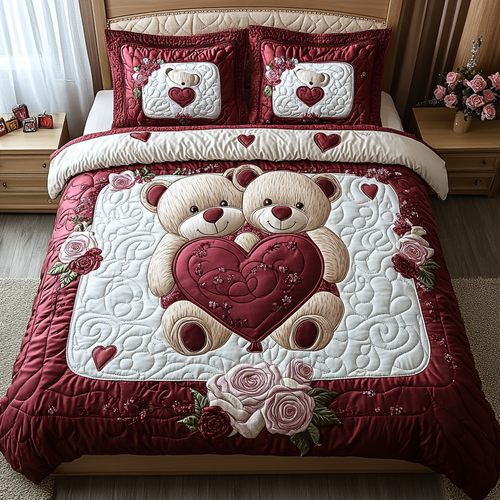 Sweetheart Hug 3-Piece Quilted Bedding Set NCU0DV2409