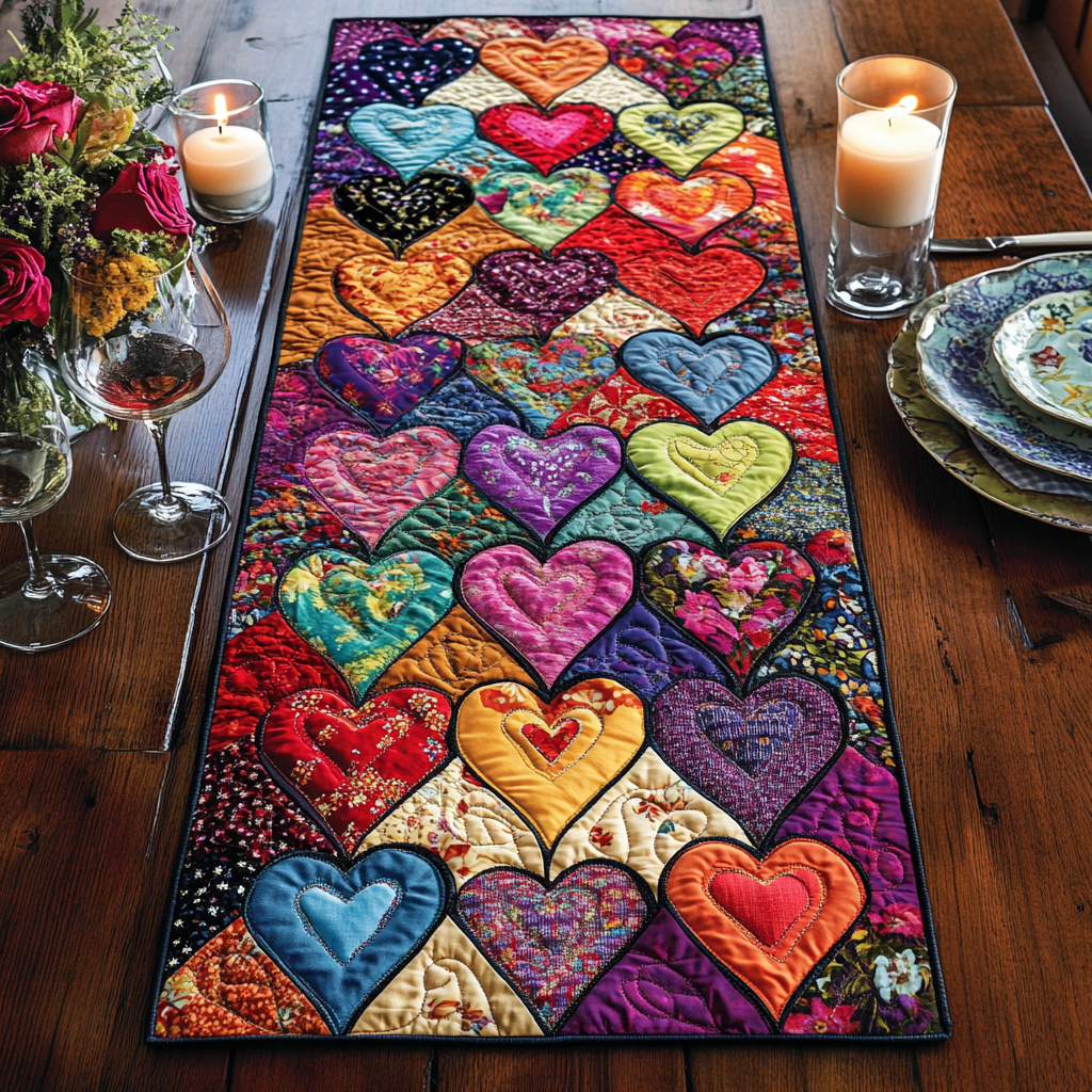 Sweetheart Trail Quilted Table Runner NCU0VH2353