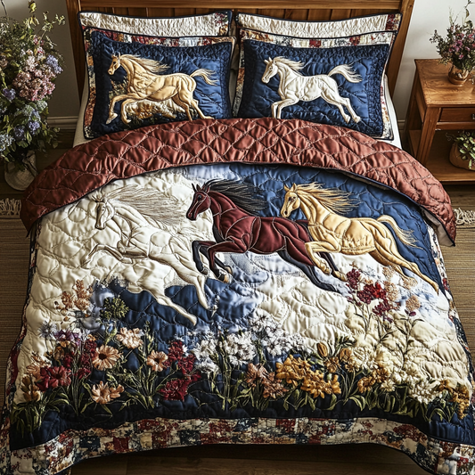 Swift Horse 3-Piece Quilted Bedding Set NCU0DK8105