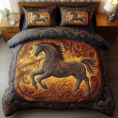 Swift Stallion 3-Piece Quilted Bedding Set NCU0DK4725