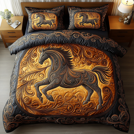 Swift Stallion 3-Piece Quilted Bedding Set NCU0DK4725