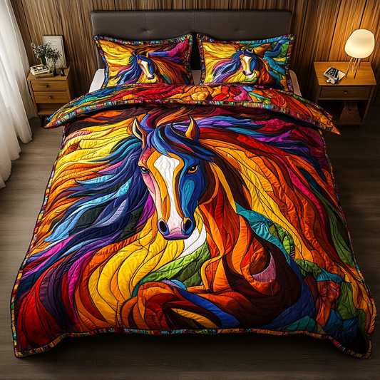 Swift Stallion 3-Piece Quilted Bedding Set NCU0DK4733