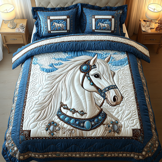 Swift Stallion 3-Piece Quilted Bedding Set NCU0DK5226