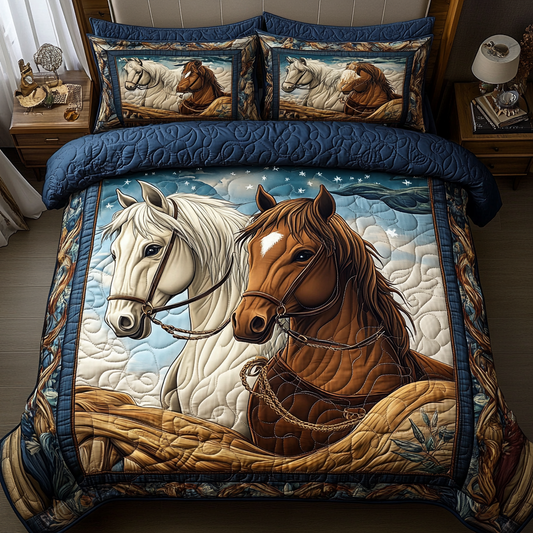 Swift Stallion 3-Piece Quilted Bedding Set NCU0DK5341