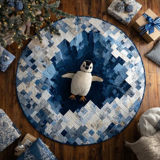 Swimming Penguine Quilted Round Mat NCU0DV7657