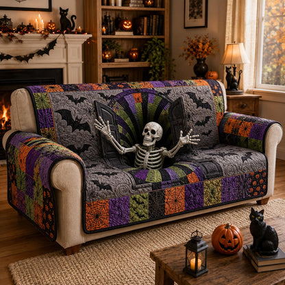 Swirling Abyss Quilted Sofa Cover NCU0DV9789