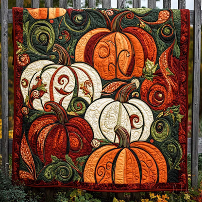 Swirling Autumn Beauty Quilted Blanket NCU0XD122