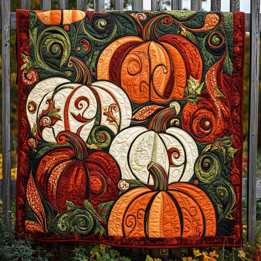 Swirling Autumn Beauty Quilted Blanket NCU0XD122