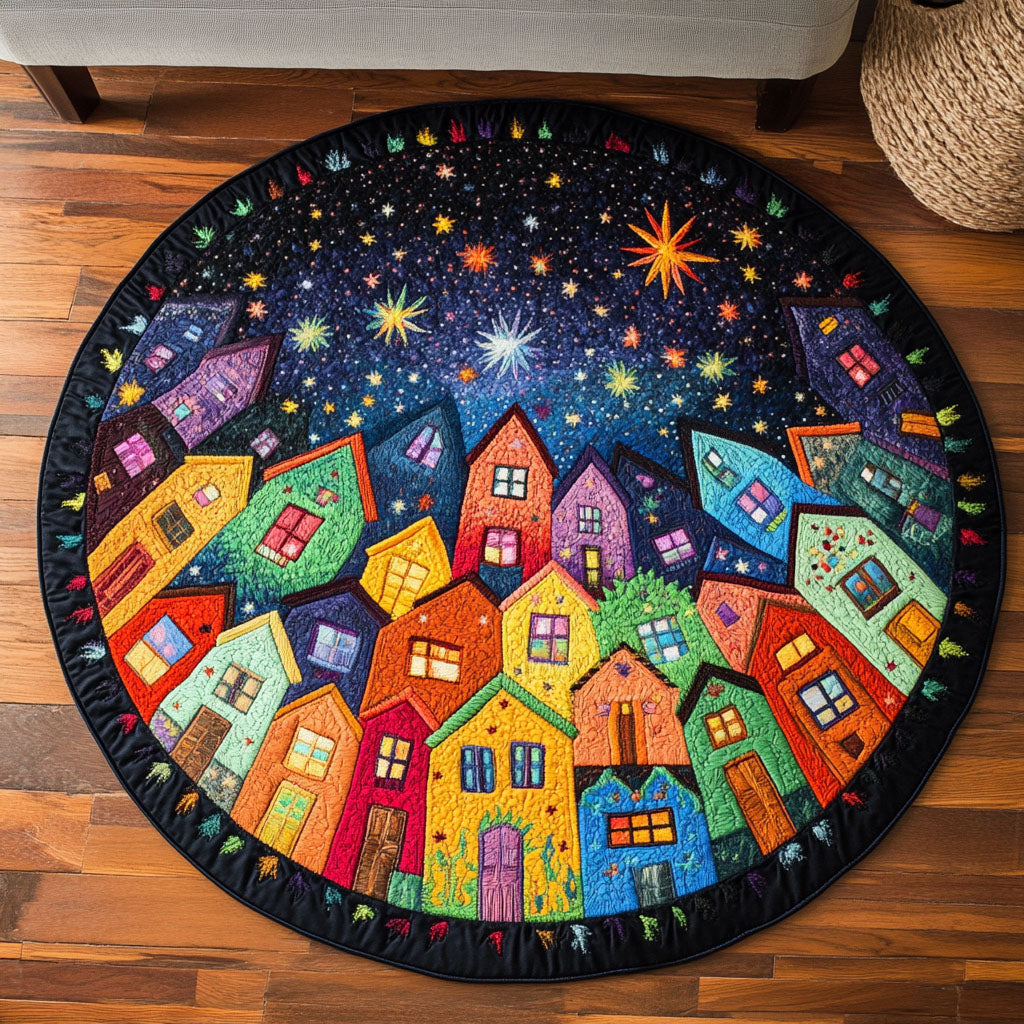 Swirling Streets Quilted Round Mat NCU0NT7328