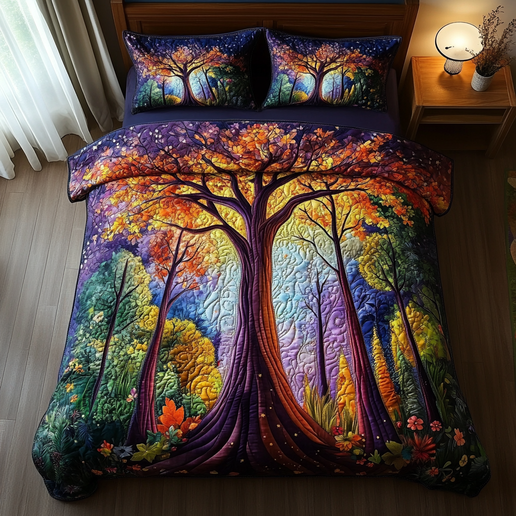 Forest 3-Piece Quilted Bedding Set NCU0VT163