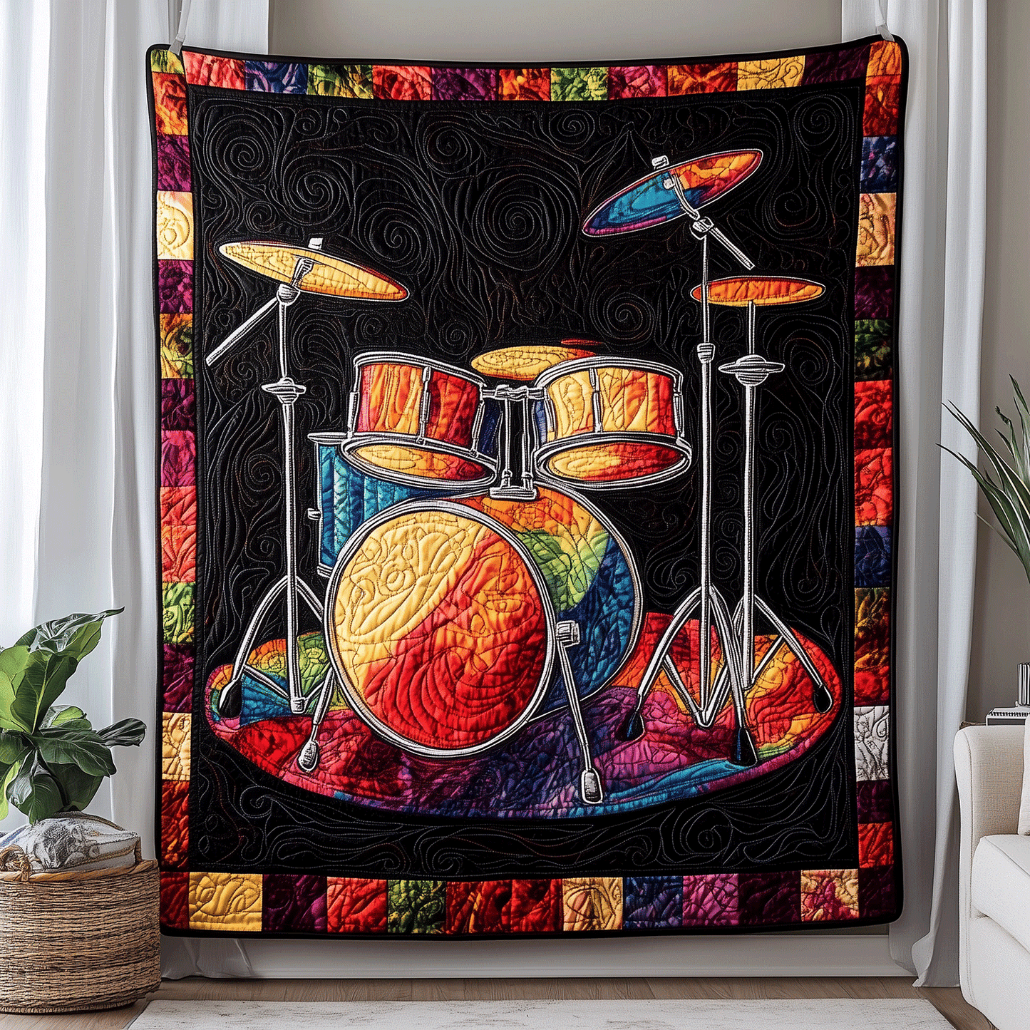 Symphony of Colors Quilted Blanket NCU0TH2378