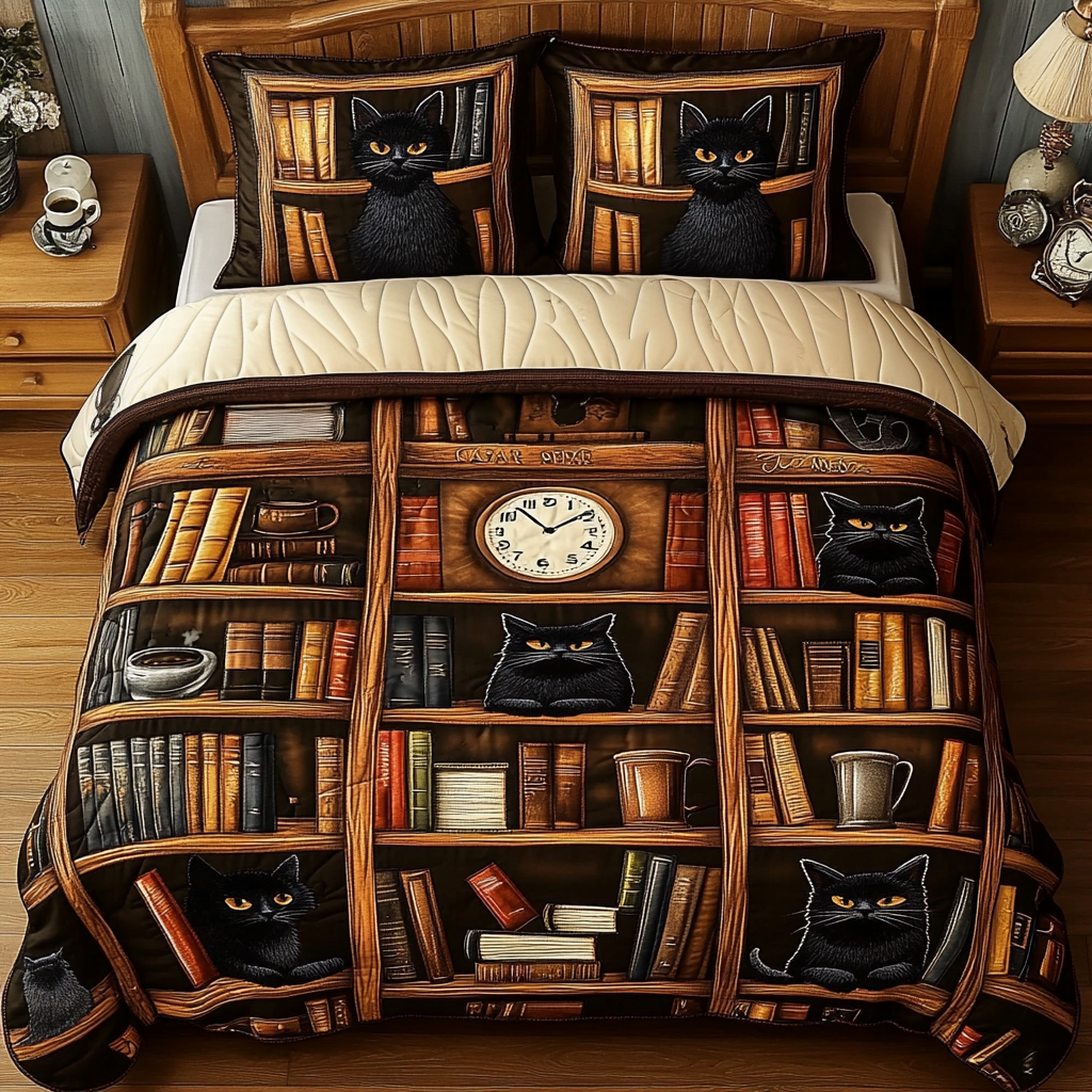 Tabby Tales 3-Piece Quilted Bedding Set NCU0VL2200