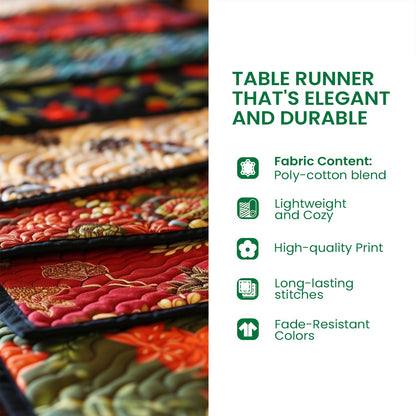 Emerald Charm Quilted Table Runner NCU0NT1618